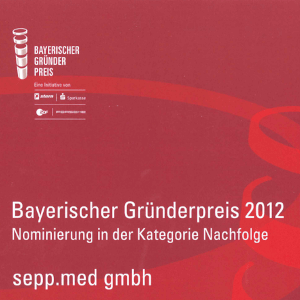 Nominierung Bayerischer Gründerpreis